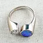Mobile Preview: Opalring mit 3,34 ct Blauen Boulder Opal, Saphire & Diamanten 18k Weißgold