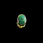 Preview: Gelbgold Ohrring 18k mit Top Black Opal für Herren - Ein hochwertiger Opal Ohrring - Jetzt online Ohrschmuck kaufen für Herren.