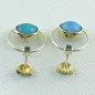 Mobile Preview: 18k Ohrringe, Gold-Ohrstecker, 2,99 ct Welo Opale, Saphire, Bild4