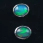 Preview: Echte 925er Ohrstecker 2,11 ct. Blau Grüne Welo Opale Ohrringe Opalohrstecker - Echter Opalschmuck mit Lichtbild-Zertifikat ganz einfach online kaufen 2