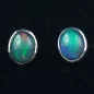Preview: Echte 925er Ohrstecker 2,11 ct. Blau Grüne Welo Opale Ohrringe Opalohrstecker - Echter Opalschmuck mit Lichtbild-Zertifikat ganz einfach online kaufen 3