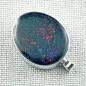 Mobile Preview: 935er Silberanhänger mit 12,83ct schwarzen Multicolor Fairy Boulder Matrix Opal und dazugehöriger 925er Silberkette - Echter Opalschmuck online kaufen 3
