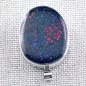 Preview: 935er Silberanhänger mit 12,83ct schwarzen Multicolor Fairy Boulder Matrix Opal und dazugehöriger 925er Silberkette - Echter Opalschmuck online kaufen 4