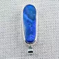 Mobile Preview: 935er Silberanhänger mit 5,05 ct blauer Black Opal und dazugehöriger 925er Silberkette - Echter Opalschmuck online kaufen - Opale mit Zertifikat 4