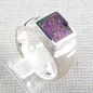 Mobile Preview: ►massiver Opalring aus Silber, 12,22 gr Opal Inlay deep purple Bild5
