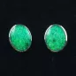 Preview: 925er Sterling Silber Ohrstecker Opal Inlay Emerald Green Grün Ohrringe  - Massiver Silberschmuck aus eigener Herstellung mit Lichtbild-Zertifikat online kaufen 1