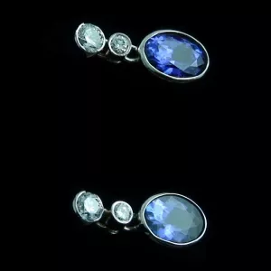 18k Weißgold Ohrringe mit Tansaniten und Diamanten, Bild4