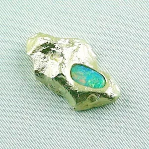 ►585er Goldnugget Opalanhänger 12,26 gr. 14k, 0,57 ct Black Crystal Opal, Bild6