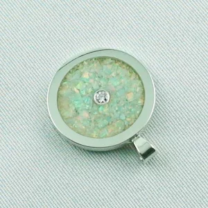 ►Silberkette white confetti Opal Inlay Anhänger, Diamant, Bild3