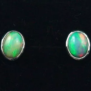Echte 925er Ohrstecker 2,17 ct. Grüne Welo Opale Ohrringe Opalohrstecker - Echter Opalschmuck mit Lichtbild-Zertifikat ganz einfach online kaufen 3