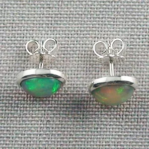 Echte 925er Ohrstecker 2,17 ct. Grüne Welo Opale Ohrringe Opalohrstecker - Echter Opalschmuck mit Lichtbild-Zertifikat ganz einfach online kaufen 5