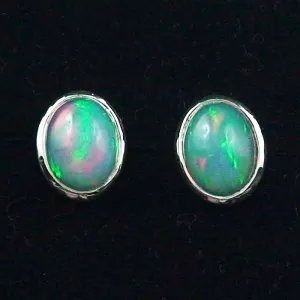 Echte 925er Ohrstecker 2,55 ct. Grüne Multicolor Welo Opale Ohrringe Opalohrstecker - Echter Opalschmuck mit Lichtbild-Zertifikat ganz einfach online kaufen 1
