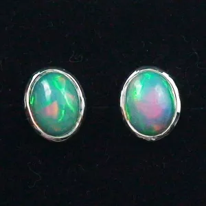 Echte 925er Ohrstecker 2,55 ct. Grüne Multicolor Welo Opale Ohrringe Opalohrstecker - Echter Opalschmuck mit Lichtbild-Zertifikat ganz einfach online kaufen 3