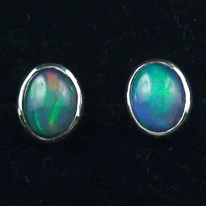 Echte 925er Ohrstecker 2,11 ct. Blau Grüne Welo Opale Ohrringe Opalohrstecker - Echter Opalschmuck mit Lichtbild-Zertifikat ganz einfach online kaufen 3