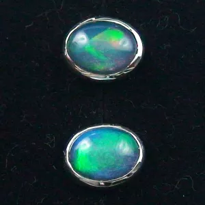Echte 925er Ohrstecker 2,11 ct. Blau Grüne Welo Opale Ohrringe Opalohrstecker - Echter Opalschmuck mit Lichtbild-Zertifikat ganz einfach online kaufen 4