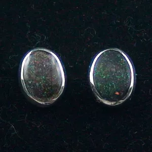 Echte 925er Ohrstecker 3,02 ct. Schwarze Fairy Boulder Opale Ohrringe Opalohrstecker - Echter Opalschmuck mit Lichtbild-Zertifikat ganz einfach online kaufen 1