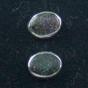 Echte 925er Ohrstecker 3,02 ct. Schwarze Fairy Boulder Opale Ohrringe Opalohrstecker - Echter Opalschmuck mit Lichtbild-Zertifikat ganz einfach online kaufen 2