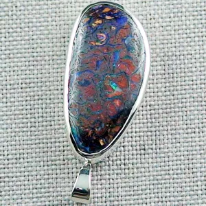 Wunderschöner Silberanhänger mit 22,33 ct schweren Boulder Matrix Opal - 935er Opal-Anhänger - Opal Schmuck online kaufen - Opale mit Zertifikat 4