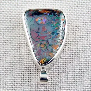 Wunderschöner Opalanhänger mit 15,11 ct schweren Boulder Matrix Opal - 935er Opal-Anhänger - Opal Schmuck online kaufen - Opale mit Zertifikat & mit passender Silberkette 4