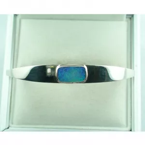 Massiver Opal-Armreif Silberarmreif Black Crystal Opal 3,58 ct Opal-Armband