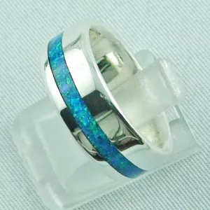 Opalring 7,42 gr, Damenring, Silberring mit Opal Inlay Ozean Blau, Bild2