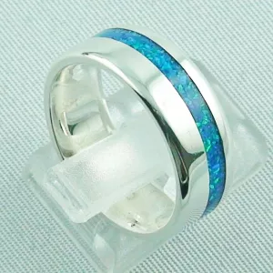 Opalring 7,42 gr, Damenring, Silberring mit Opal Inlay Ozean Blau, Bild5
