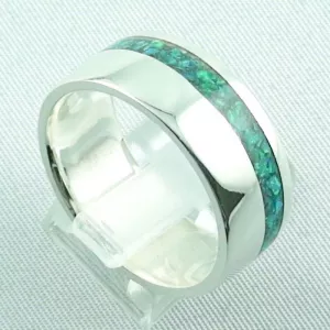 Opalring 11,57 gr, Silberring mit Opal Inlay Emerald Green, Herrenring, Bild5