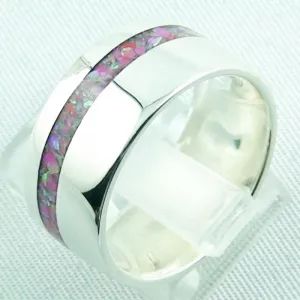 Damenring, Opalring 9,66 gr, Silberring mit Opal Inlay hot pink, Bild3