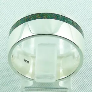 Opalring 10,77 gr, Silberring mit Opal Inlay black flame, Damenring, Bild4