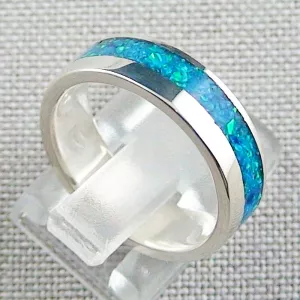 ►►Opalring aus Silber, 4,69 gr Silberring mit Opal Inlay Ozean Blau, Bild5