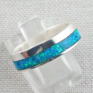 ►►Opalring aus Silber, 4,69 gr Silberring mit Opal Inlay Ozean Blau, Bild6