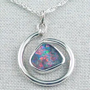 ►Silberanhänger Schnecke 4,89 ct Boulder Opal & Diamant, Bild1