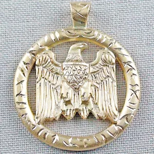 Massiver 18k 750er Gelbgoldanhänger Germanen Wappen