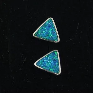 2,15 gr Silber Ohrstecker Ohrringe mit Opal Inlay Ocean Blue