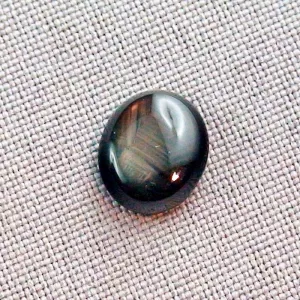 Echter schwarzer Stern Saphir im Cabochon-Schliff mit 8,59 ct Gewicht, schwarzer Stein mit spektakulärem goldbraunen Stern - 13,57 x 11,12 x 4,64 mm 3
