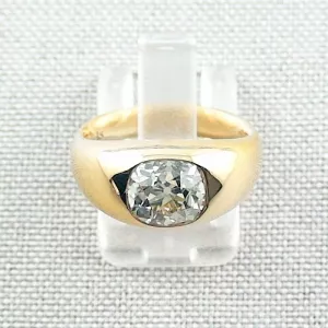 ►Massiver 916er Goldring 22k Herrenring Damenring, ca. 3,20 ct Diamant, Bild1