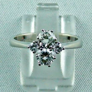 Edler Damenring, Brilliant-Weiss-Goldring 18k, 4 Diamanten, Bild1