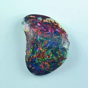 Echter Boulder Opal 34.34 ct. aus Australien - Opale mit Zertifikat online kaufen - Roter Multicolor Boulder Opal 31,81 x 23,38 x 7,85 mm für Opalschmuck 9