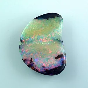 Echter Boulder Opal 34.34 ct. aus Australien - Opale mit Zertifikat online kaufen - Roter Multicolor Boulder Opal 31,81 x 23,38 x 7,85 mm für Opalschmuck 10