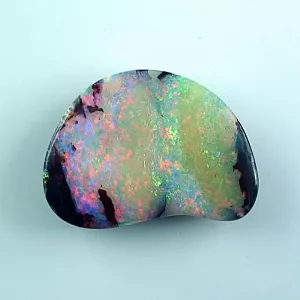 Echter Boulder Opal 34.34 ct. aus Australien - Opale mit Zertifikat online kaufen - Roter Multicolor Boulder Opal 31,81 x 23,38 x 7,85 mm für Opalschmuck 12