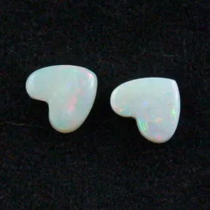 ►2 White Opal Herzen zus. 5,97 ct Herz-Opalsteine Edelsteine, Bild5