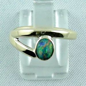 Opal Verlobungsring 0,63 ct Black Crystal Opal