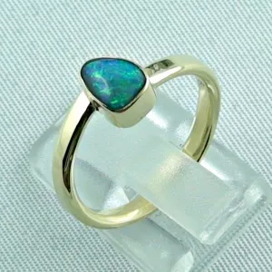 14k Gold-Opal-Ring mit Black Opal, Verlobungsring, Damenring, Bild3