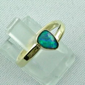 14k Gold-Opal-Ring mit Black Opal, Verlobungsring, Damenring, Bild6
