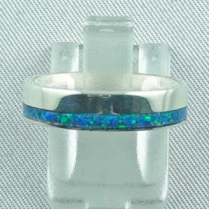 Opalring 4,21 gr., Bandring, Silberring mit Opal Inlay ocean blue, Bild1
