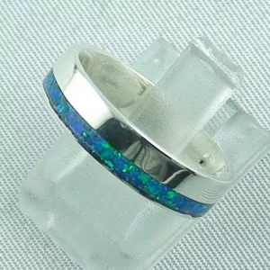 Opalring 4,21 gr., Bandring, Silberring mit Opal Inlay ocean blue, Bild2