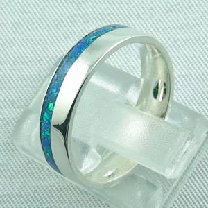 Opalring 4,21 gr., Bandring, Silberring mit Opal Inlay ocean blue, Bild3