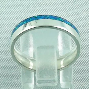 Opalring 4,21 gr., Bandring, Silberring mit Opal Inlay ocean blue, Bild4