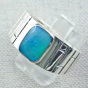 Eleganter Opal-Silber-Ring mit Black Crystal Opal 1,32 ct, Bild2