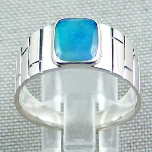 Eleganter Opal-Silber-Ring mit Black Crystal Opal 1,32 ct, Bild4